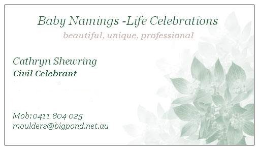 Baby Namings - Life Celebrations Pic 1 - please call for a no obligation quote