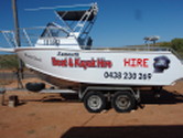 Exmouth Boat & Kayak Hire Pic 1 - 55m plate ali powered by 85hp yamaha 250day 1000week