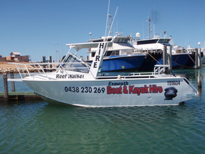 Exmouth Boat & Kayak Hire Pic 3 - 61metre hard top powered by150 hp 4 stroke 2009 yamaha very cheap boating 350day 1500week