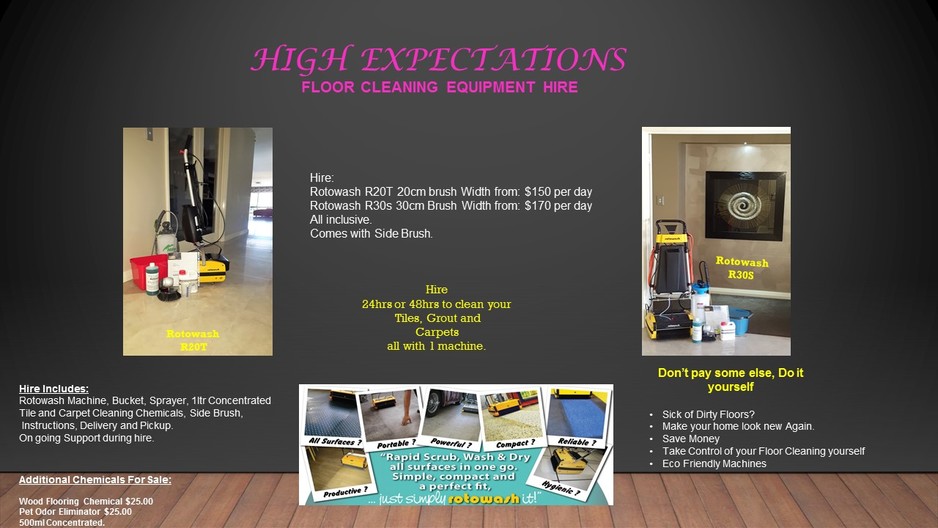 High Expectations Floor Cleaning Equipment Hire Pic 1