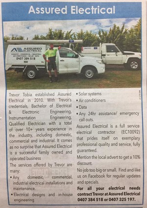 Assured Electrical and Engineering Services Pic 3 - Trader of the Week