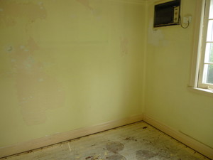 Paul Mather Pic 4 - This bedroom had 30 years of smokers nicotine encrusted into the walls It had years of paint jobs going over flaking paint These layers of paint had to be stripped back