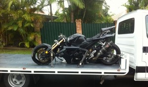 Brisbane Motorcycle Towing Pic 2 - Broken bike transported after a crash