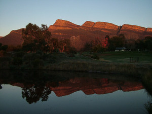 Grampians Paradise Camping And Caravan Parkland Pic 5 - Refections of Redman Bluff at Sunrise Grampians Paradise Camping and Caravan Parkland