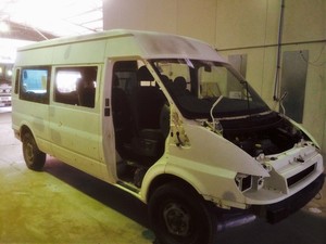 Revolution Paint & Panel Pic 5 - This is a Ford Transit Van for Bywater Designs The van had damage and a complete colour change