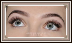 London Chic Lash and Brow Lounge Pic 3 - Our Volume Lash and Brow makeover using 200 lash extensions per eye