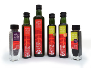 STUDIO 8. Graphic Design and Art Studio Pic 3 - Example work from Studio 8 Design Branding Logo and Packaging for Red Rock Olives Pomonal