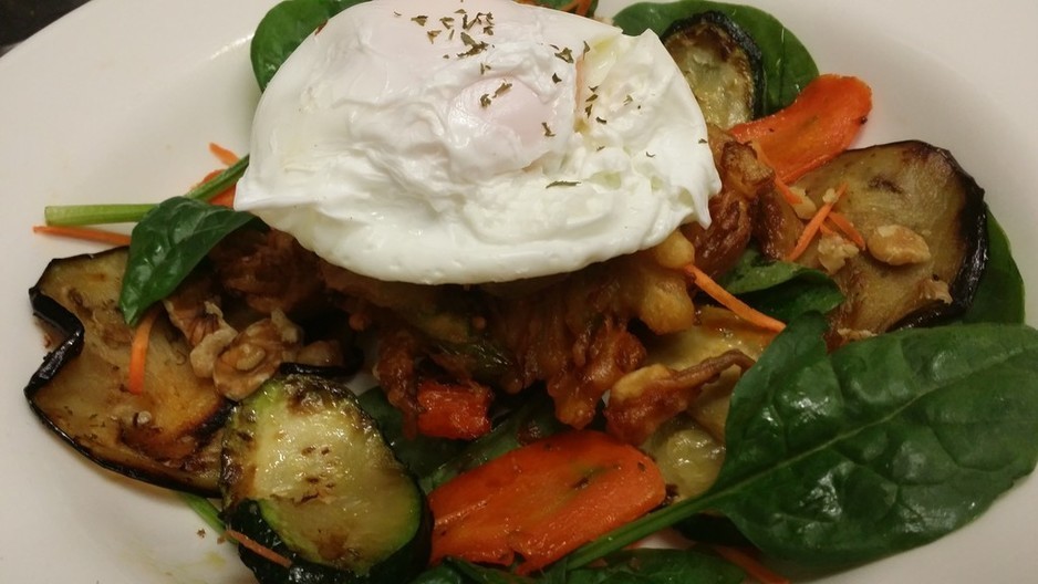 Baybreeze Cafe & Coffee Shop Pic 1 - Veggie Stacks with Poached Egg