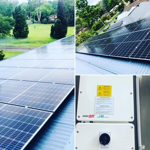 Make My Solar Pic 4 - 949 kW Solar System Installed at Blaxland NSW 2774 26 x SolarEdge 365W Panels SPV365R60LWMG with inbuilt Optimiser 1 x SolarEdge 10 kW Inverter SE10000H 12year module warranty and 25year performance warranty