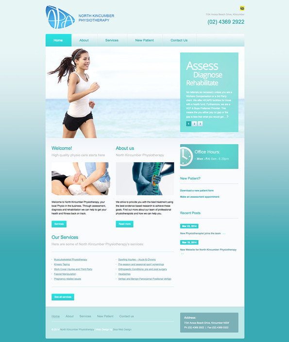 Sica Web Design Pic 1 - North Kincumber Physiotherapy Web Design