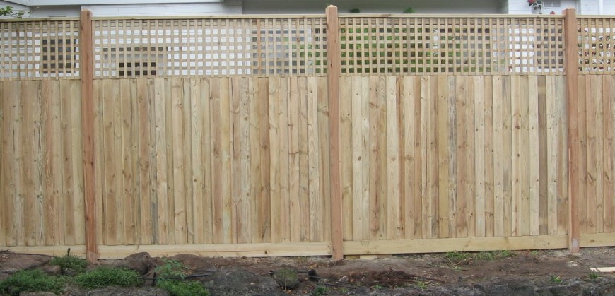 Aus Quality Fences Pic 1 - feature paling fence with lattice