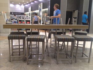 Vida Espresso Pic 4 - Stool seating opposite The Sunglass Hut