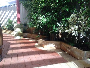 Perth Property Improver Pic 4 - Treated pine edging landscaping reticulation paving