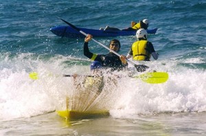 Straddie Adventures Pic 3 - Kayaking in the surf