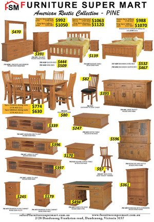 Furniture Super Mart Pic 2 - American Rustic range of Furniture