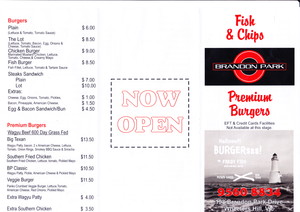 Brandon Park Fish & Chips Pic 4 - Full Menu