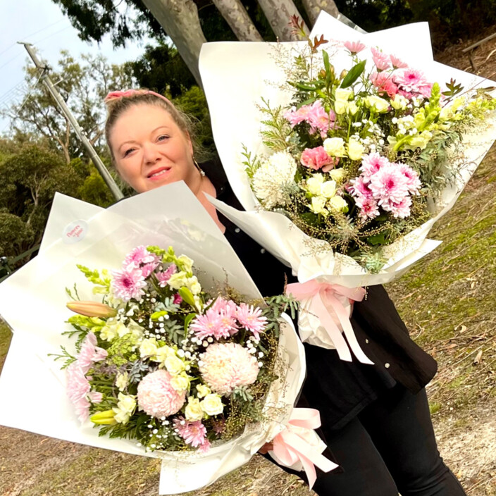 Flowers for Jane Pic 1 - Gift wrapped bouquet of flowers delivered to Langwarrin