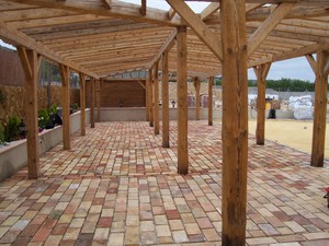 OUTSIDE THE SQUARE TILING Pic 2 - antique terracotta carport