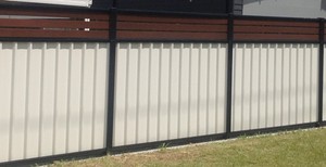 Fence and Garden Sunshine Coast Pic 4 - Colorbond with timber slats