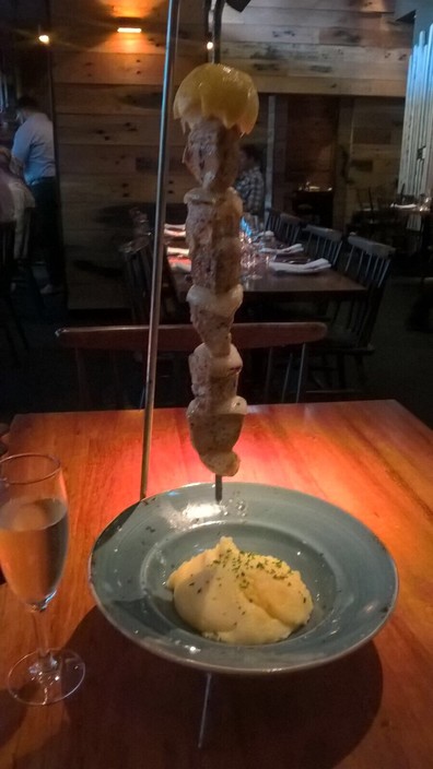 The Meat & Wine Co Pic 1 - Salmon skewer with mash