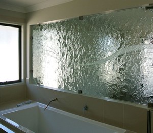 Catalyst Glass Pic 2 - ensuite or room divider in slumped or etched glass design