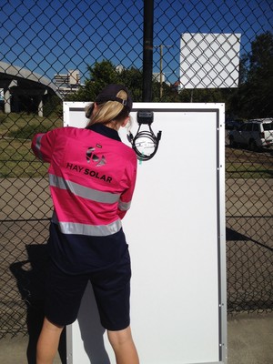 Hay Solar Pic 2 - Pink uniforms for Breast Cancer Awareness