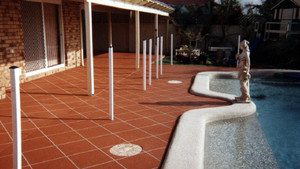 Versatile Coatings Pic 3 - Decorative Spray on Coating Pool area