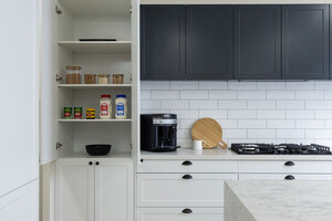 Kitchen Shack Pic 2 - Kitchen Shack pantry in this shaker style kitchen designed by Kitchen Shack