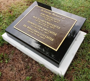 Trinity Monuments Pic 3 - Plaque on granite splay laying down