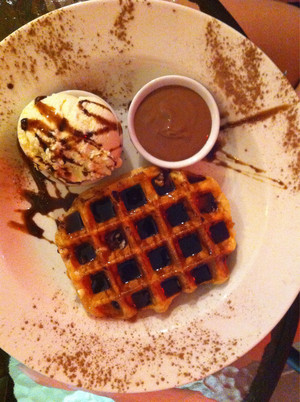 The Waffle King Pic 3 - Syrup waffle with side order of chocolate