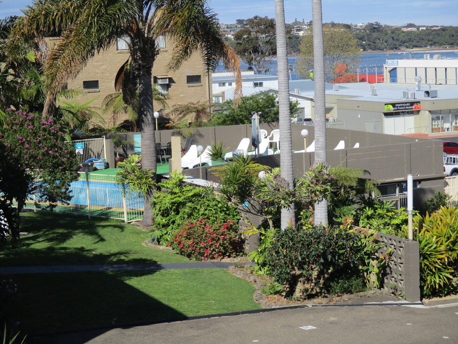 South Seas Motel Pic 1 - Balcony view of Gardens Lake Merimbula