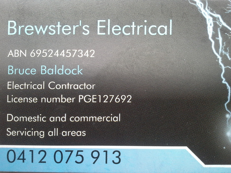 Brewster's electrical Pic 1 - Free quotes