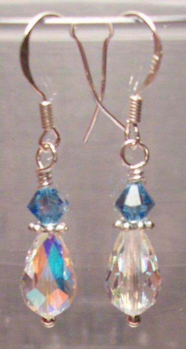 The Beaded Lady Pic 1 - swarovski crystal sterling silver earrings