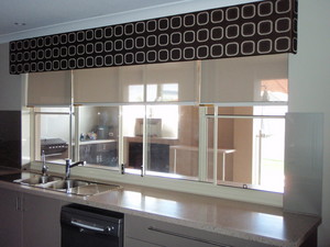 Window Fashion Pic 3 - custom made Padded Pelmet with Viewscreen roller Blinds