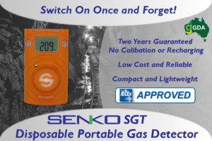 Gas Detection Australia Pic 4 - SENKO SGT Disposable Portable Single Gas Detector The SENKO SGT is a low cost disposable sensor guaranteed 2 years operating life without recharging or calibration required