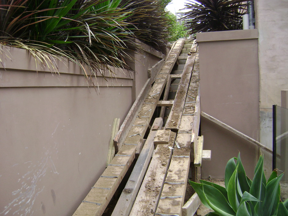 Boxxa Earthworx Pic 1 - narrow access down stairs to underhouse excavation