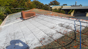 Soft Wash Roof Cleaning Pic 2 - Soft wash of a terracotta Roof in geelong which will clean roof tiles