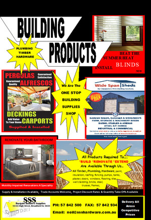 S.S.S. Bargain Builders Supplies Pty Ltd Pic 5 - Come in and check out our range of Building Products