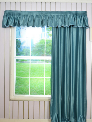 Curtains4Australia Pic 4 - Solid Pencil Pleat Valance and Versatile Pleat Curtains