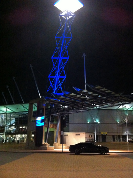 Acer Arena Pic 1 - A visit to Allphones Arena included a special visit by a black bumblebee