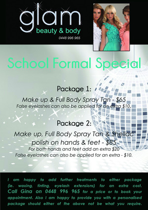 Glam Beauty & Body Pic 4 - School formals socials debutante special available