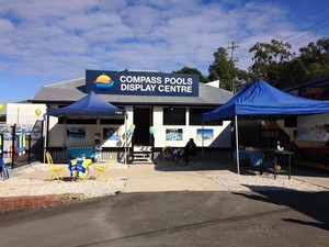 Compass Pools SEQ Pic 2 - Compass Pools SEQ Display Centre in Chermside QLD with 3 fibreglass pools