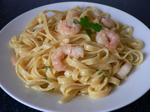 Boundary Road Pizza & Pasta Shop Pic 4 - Garlic Prawn Pasta Fresh prawn garlic cream fresh parsley