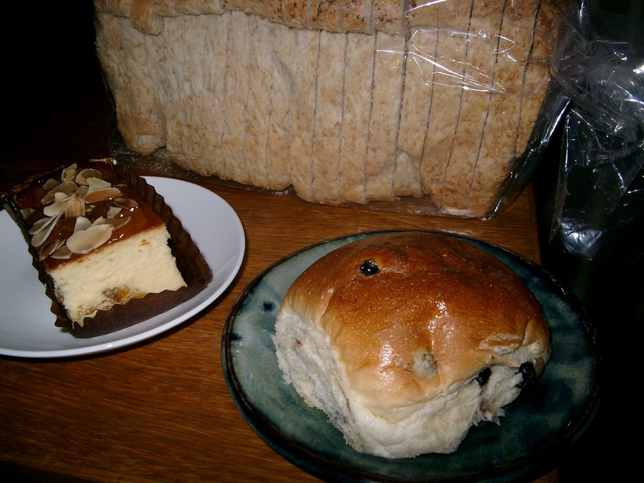 Panini Brothers Pic 1 - WHOLEMEAL BLOCK FRUIT BUN AND A BAKED CHEESECAKE APRICOT SLICE