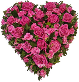 Funeral Flower Shop Pic 3 - Heart of pink roses