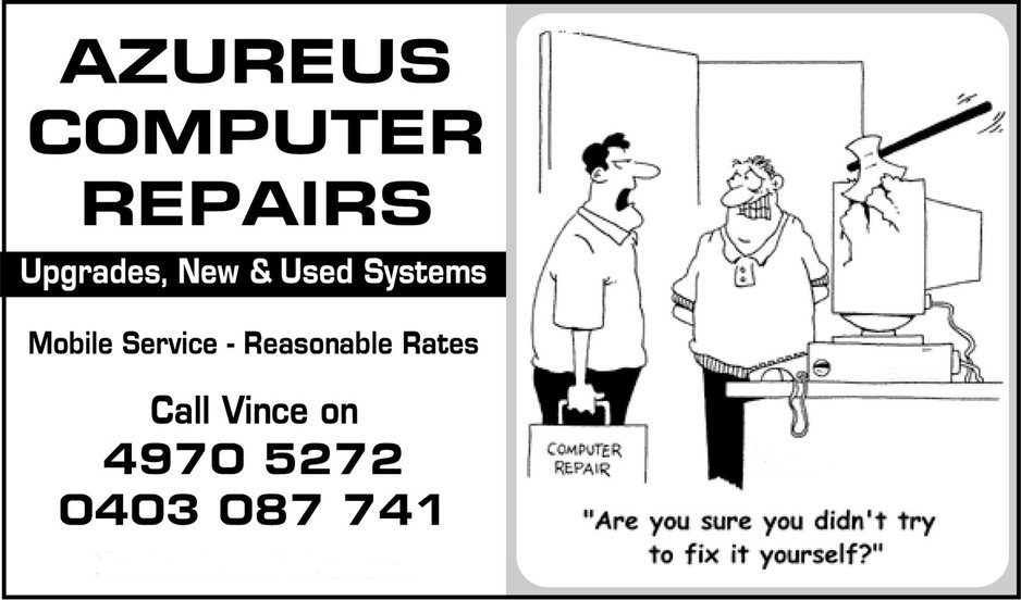 Azureus Computer Repairs Pic 1 - Business Card