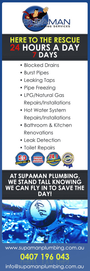 Supaman Plumbing Services Pic 2 - List of our services