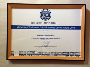 Blayney Corner Store Pic 3 - Winner of 2014 Members of Parliament Small Business Choice Award