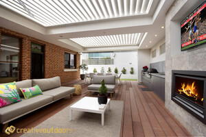 Creative Outdoors Pic 2 - Louvre opening roof with Millboard decking