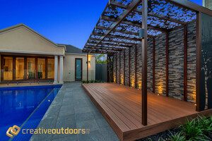 Creative Outdoors Pic 5 - Laser cut Pool shelter with Trex composite decking built by Creative Outdoors